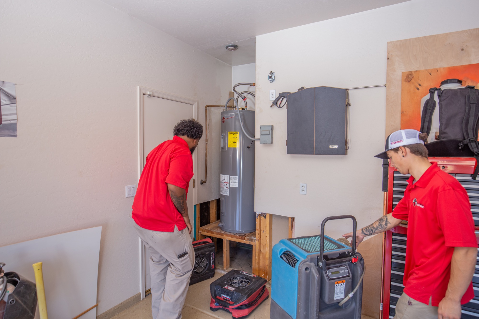 Residential water heater inspection and drying
