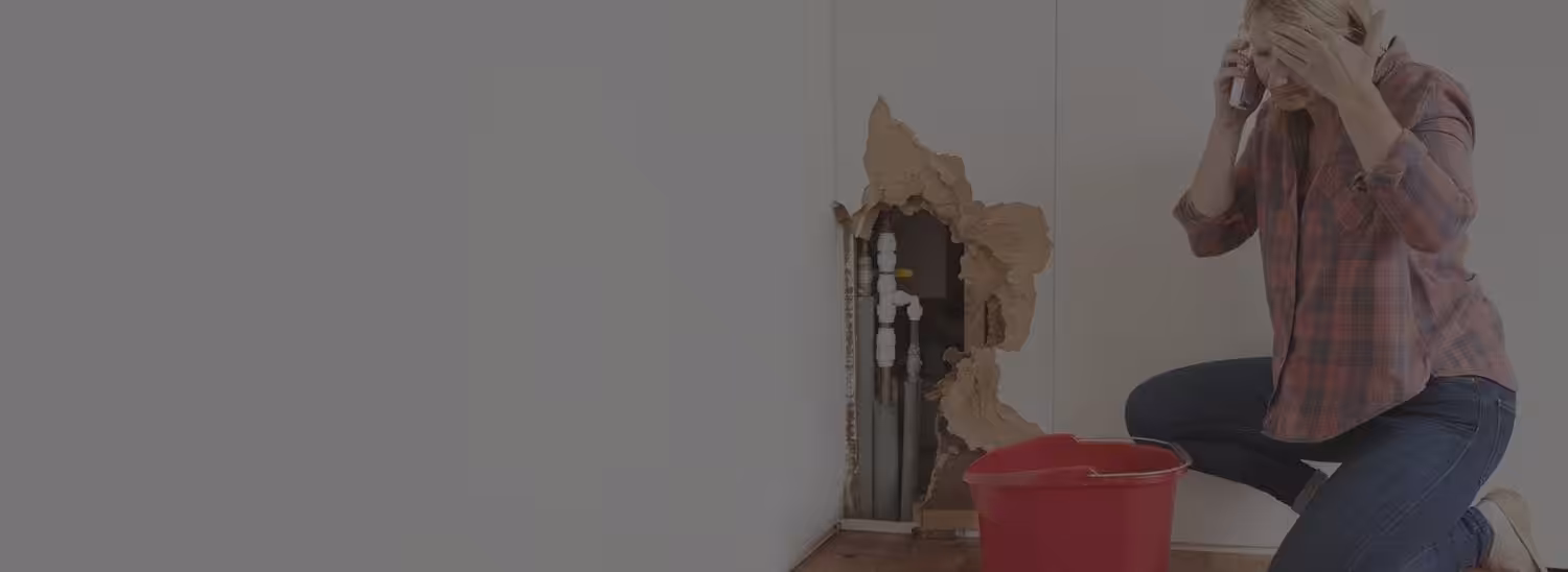 Emergency plumbing failure being controlled